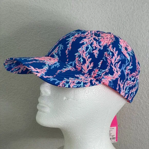 NEW Lilly Pulitzer Womens Run Around Baseball Hat Borealis Blue Cap Adjustable - Picture 1 of 13